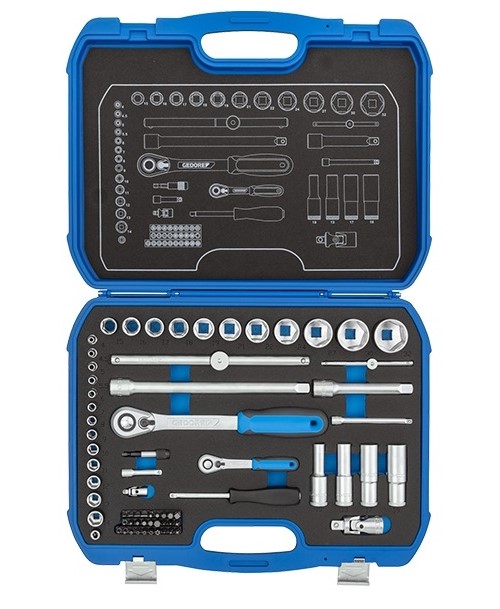 SOCKET WRENCH SET 19 BMC 20 1/4"+1/2" 69 pieces 3108902 *A*