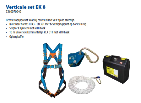 FALL PROTECTION SET+CASE EK8 (incl. certificate)