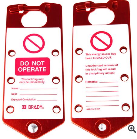 PAK a 5st HANGSLOTBEUGEL + LABEL 26539076x184x4,7mm ROOD