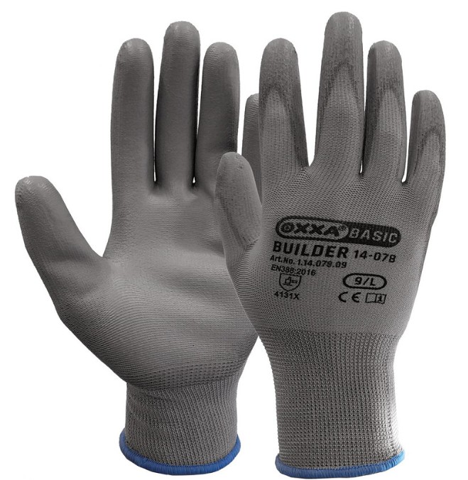 PR HANDSCH GRIJS PU-COATING MT10 (min. afname p/12paar)