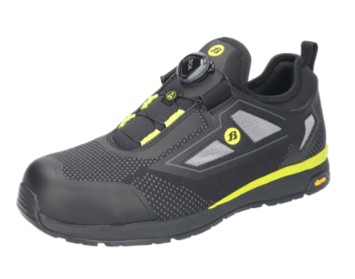 RADIANCE VIGOR S1P LOW WORK SHOE MT46 BLACK/YELLOW WITH BOA CLOSURE