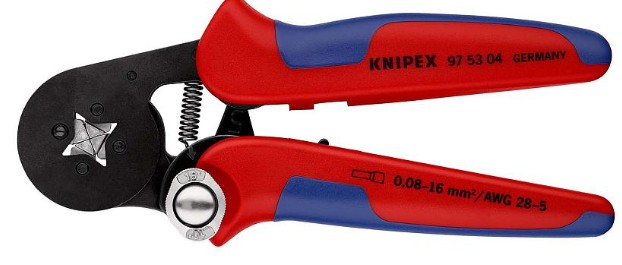 KNIPEX VIERKANTKRIMPTANG 97 53 04 ADEREINDHULZEN 0,08-10,0mm2 AWG 28-5 (vervanger voor 9753-05)