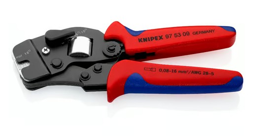 KNIPEX VIERKANT KRIMPTANG 97 53 09 L=190mm ADEREINDHULZEN 0,08-10,0+16mm2