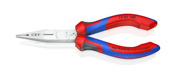 KNIPEX BEDRADINGS- STRIPTANG 13 05 160 VERCHROOMD 0,5-0,75-1,5-2,5mm² 160 mm