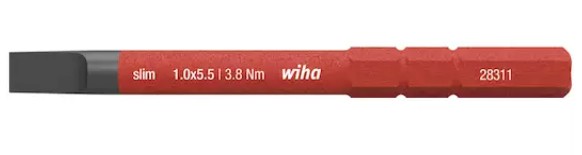 WIHA SLIMBIT ELECTRIC SLEUF 1,0x5,5mm 34581