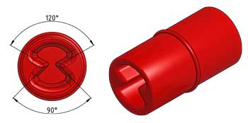 TORDEERSTUK 3/8" 185-240mm2 132185 VOOR 3 FASEN KABELS 120 GRADEN