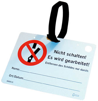 WARNING SIGN "KABELPRUEFUNG"