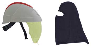 VEILIGHEIDSHELM VDE 1000V WIT/RD 7kA+BIVAKMUTS, M/GEINTEGR. VIZIER INCL.HOES