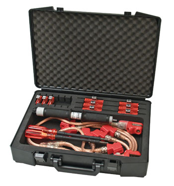3-POLLE GROUNDING SET 25mm² BLADE PASTER 00 + 1-3 + ROTARY HANDLE 745925