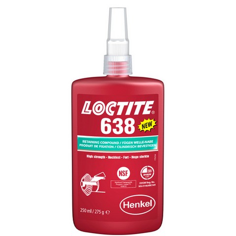 FLACON LOCTITE HOGE STERKTE 638 250ml. cilindrische bevestigingen  1803042