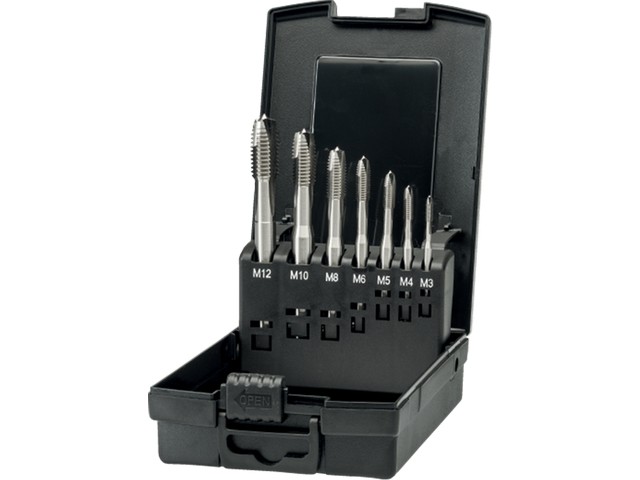 SET OF MACHINE TAPS M3 TO M12 INCL. DRILLS AND WRIST