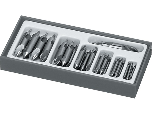 CENTERBORENSET HSS 0,5-3+1X4+1,5X5+2X6, 2,5X8+3X10+4X12 SET A 30ST