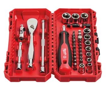 MILWAUKEE RATELSET 1/4" 38-DELIG 4932498381
