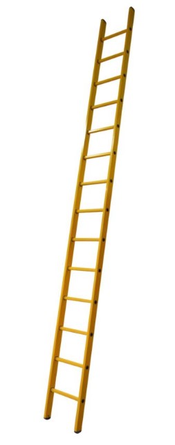 ENKEL RECHTE FIBERGLASS LADDER 12 SPORTEN