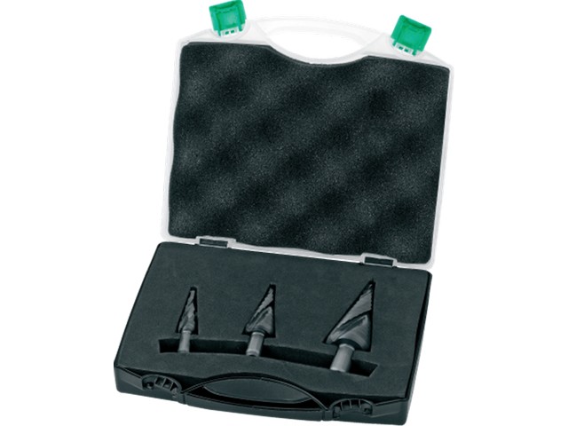 PLAATBOREN SET GETRAPT  5 t/m 30mm 49.413.1000 IN KOFFER 3 DELIG * ZIE: 49.417.1000 !