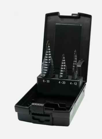 SET STEPPED SHEET METAL DRILLS HSS TiAIN ERGO-STEP 49.418.1000 4-30 m