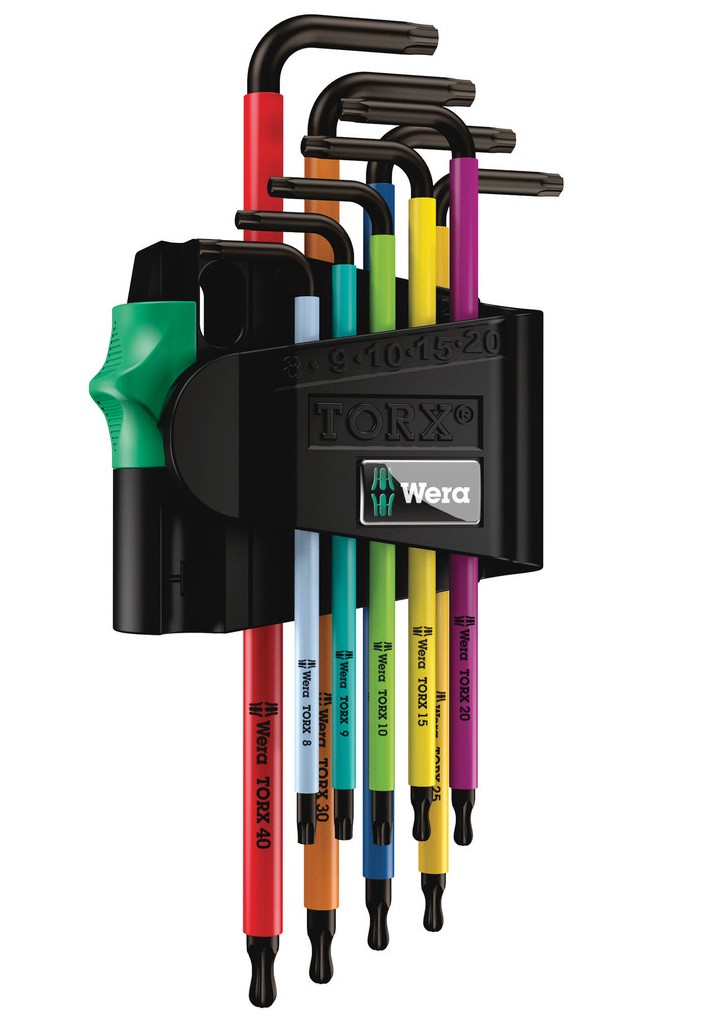 WERA STIFTSLEUTELSET TORX BO TX8-TX40 BLACKLASER RAINBOW 05024335001