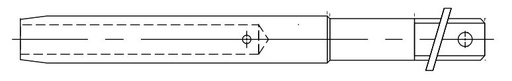 [963000700] DRAADTERMINAL M20 X 250 (394) AANGEPERST (voor liftkabel Ø 13 mm) 461320250