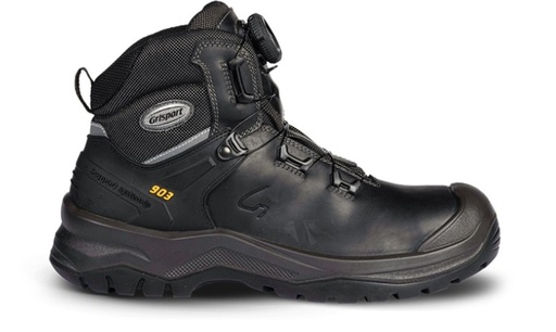 [972001055] WORK SHOE GRISPORT BLACK 903 BOA S3 MT 46 HIGH MODEL WITH CROWD TOPE