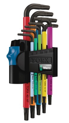 [165000035] WERA STIFTSLEUTELSET TORX 967/9TX HF 1 RAINBOW 9-dlg. 05024179001