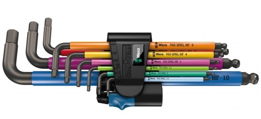 [165001750] WERA INB.SL.SET SPKL/9 SM HF RAINBOW 9-DLG. M/VASTHOUDFUNCTIE