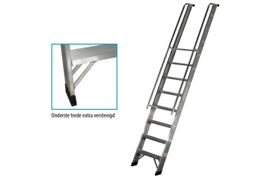 [223000390] MAGAZIJNTRAP MET LEUNING "JUMBO" 1X10 TREDEN