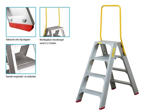 [223000555] ALUMINUM INDUSTRIAL STAIRCASE 4741 2 TRAILERS. DOUBLE-SIDED.