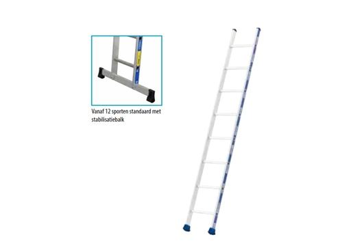 [223000805] ENKELE RECHTE LADDER 14-SP. AANGEPAST OP LENGTE VAN 390 CM