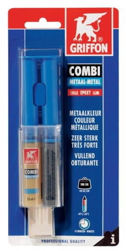 [017000140] BISON KOMBI METAAL 24ml. ijzersterke metaalkleurige 2k epoxylijm 6304058 