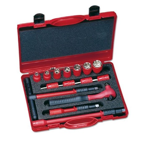 [231000530] SOCKET WRENCH SET KOMBI 3/8" 2128360 VDE 1000V SOCKET 8-22mm AND INPUT SOCKET 4-8mm