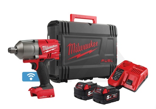 [260000570] MILWAUKEE 18V SLAGMAANZ. ONEFHIWF34-502X + KOFFER + SNELLADER + 2X 18V 5,0Ah ACCU