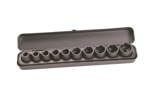 [274000095] KRACHTDOPPENSET 1/2" 10 DLG. NR751879 10,11,12,13,14,17,19,21,22+24mm