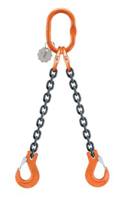 [282000370] KETTING TWEESPRONG 6mm 1960/1400KG 2MTR 2692106-2 MET LASTHAAK + KLEP