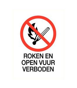 [972001470] STICKER ROKEN EN OPEN VUUR VERBODEN300X100MM