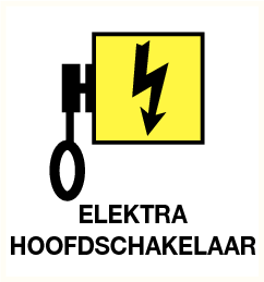 [972007835] STICKER "ELECTRA HOOFDSCHAKELAAR"VINYL 120x120mm 150.6231.05