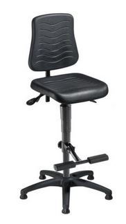 [974000495] WERKPLAATSSTOEL PU VERSTELB. +VOETKRUIS 620-870 x410x38mm 879845