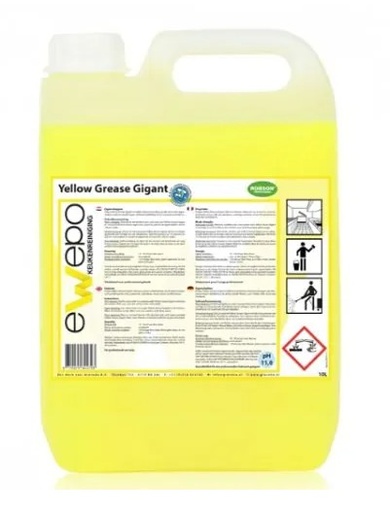 [975000160] CAN 10L GREASE REINIGER GIGAT YELLOW EWEPO