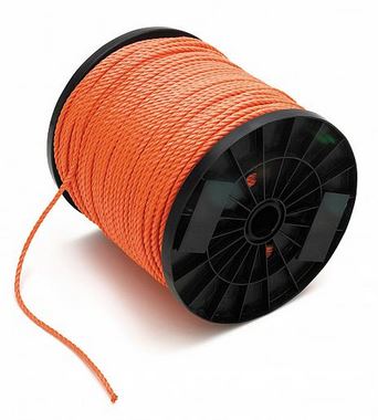[978000388] ROLL of 60M PP ROPE 12mm ORANGE 4-PART TWISTED