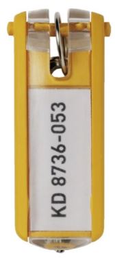 [978001910] SET a 6 st DURABLE SLEUTELHANGERS GEEL 65x25x12mm