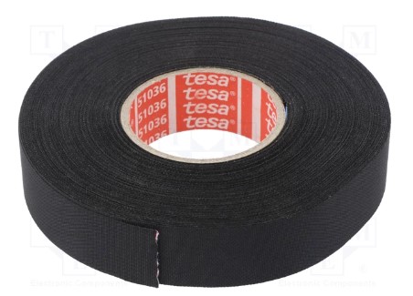 [978004615] ROLL LINEN FLEECE TAPE BLACK 19mmx25M TESA 51036