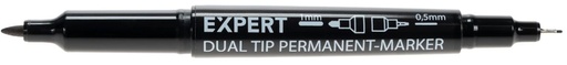 [978006290] DUAL PERMANENTMARKER 1mm + 0,5mm ZWART 