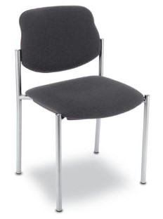 [978016960] PACK OF 4 PCS VISITOR CHAIR ANTHRACITE 240302 WITH FABRIC SEAT
