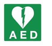 [094007170] STICKER "AED" 200X200MM VIN 