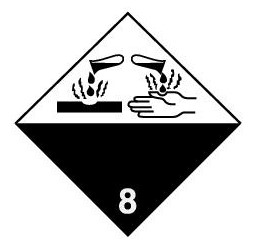 [094008025] STICKER 250x250mm CORROSIVE SUBSTANCES 150.2634.5A