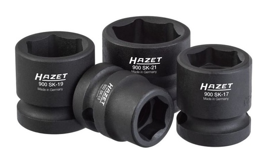 [100000035] HAZET POWER SOCKET SET 1/2"4 DLG 13-17-19-21 MM