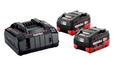 [120000015] METABO BATTERY SET 2x 5.5Ah + CHARGER ASC 145 18V 685122000