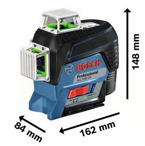 [065000915] KRUISLASER GLL 3-80 CG GROEN + L-BOXX BM-1, 1xACCU 2,0Ah, GAL 12V-40