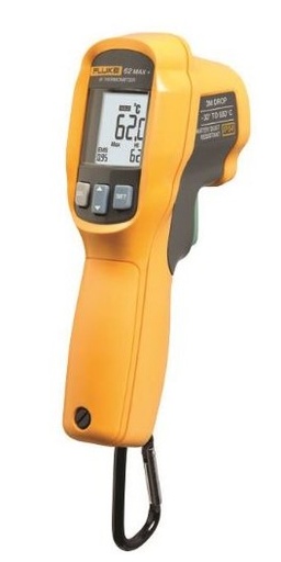 [087000455] FLUKE INFRAROODTHERMOMETER 62 MAX PLUS -30 tm 650 graden  12:1 M/DUB.LASER PUNT