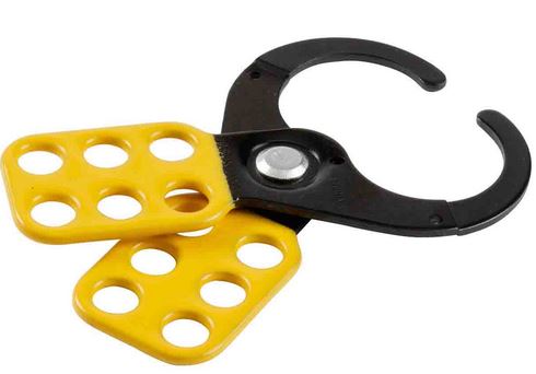 [094000870] PAK a 12st. HANGSLOTBEUGEL 805843 6X HANGSLOT GEEL-ZWART 40x114x10mm