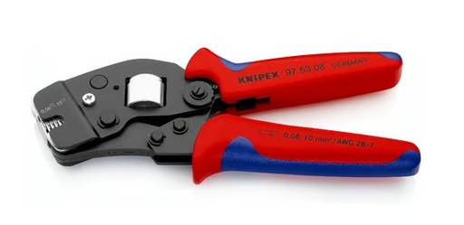 [110000250] KNIPEX VIERKANT KRIMPTANG 97 53 08 L=190mm ADEREINDHULZEN 0,06-10,0mm2 